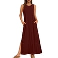 thumbnail image 2 of Heisall Robe d'Été Ample pour Femme, Longue, Sans Manches, Fendue, Robes Maxi 2026, Robe de Plage d'Été avec Poches, 2 of 9