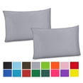 thumbnail image 2 of Gilbin 100% Cotton/Percale 210 Thread Count Pillow Cases Set of 2 Queen Size Soft Gray Cotton Pillow Cover for Sleeping-Bedroom Pillowcases, 2 of 4
