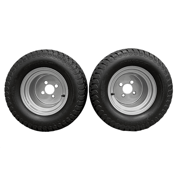 Antego Tire and Wheel 20x12.00-10 with 10x8.5 Hustler Chrome Silver Wheel Assembly (SET OF 2)