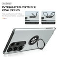 thumbnail image 5 of for Samsung Galaxy S21 Ultra Case, 360° Rotatable Ring Holder Kickstand Dual Layer Military-Grade Drop Tested Protection Support Car Holder Mount Magnetic Absorbing Bumper Phone Case, Silver, 5 of 7