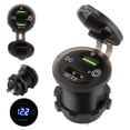 thumbnail image 4 of Car Charger Usb Charger Waterproof Car Charger Dual USB Port Charger QC 3.0 Fast Charging Waterproof With LED Voltmeter For Car Boat Yacht ATV RVBlue LED Light, 4 of 8