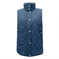 thumbnail image 6 of FUZHIQ Womens Puffer Vest Lightweight Stand Collar Sleeveless Cropped Quilted Jackets Button Fall Zip Up Coat Outerwear, 6 of 8
