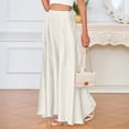 thumbnail image 4 of adaychics Satin Maxi Skirt High Waisted Flowy Long A Line Pocketed Satin Skirt Trendy Vacation Outfits for Work Party, 4 of 7