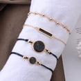 thumbnail image 3 of Ayyufe Bohemian Bracelets Pack Of 4 Women Bohemian Round Bar Stone Bracelet Rope Chain Bangle, 3 of 8