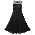 thumbnail image 1 of Girls Dress Rhinestone Chiffon Bridesmaid Dance Ball Maxi Gown 10 Years, 1 of 7