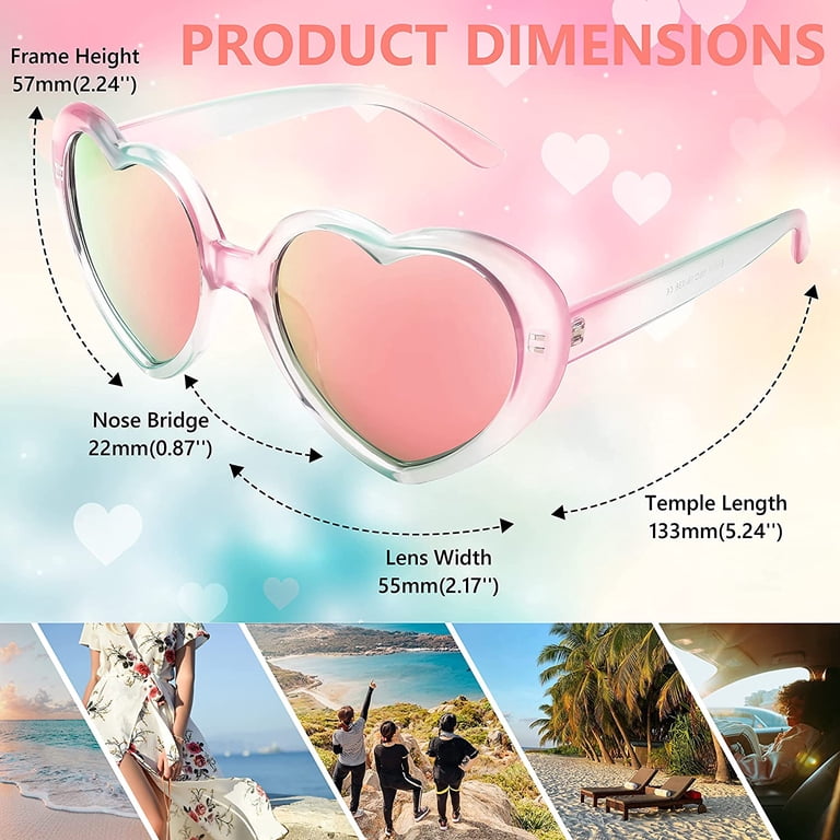 FEISEDY Polarized Heart Shaped Sunglasses Oversized Vintage  display picture 2