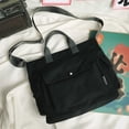 thumbnail image 3 of Stylago Women Canvas Tote Purses Students Button Crossbody Bag Adjustable Strap Shoulder Bags for Ladies Travel Shopping Camping Black, 3 of 5