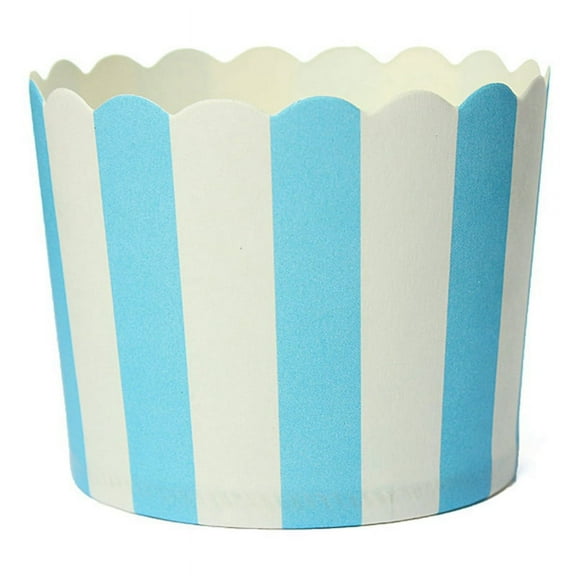 WM25 50 X Cupcake Paper Cake Case Baking Cups Liner Muffin Dessert Baking Cup,Blue Striped