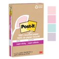 thumbnail image 1 of Post-it® 100% Recycled Paper Super Sticky Notes 4621R-4SSNRP, Wanderlust Pastels Collection, Lined, 4 in x 6 in, 4 Pads/Pack, 45 Sheets/Pad, 1 of 3