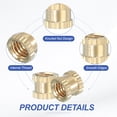 thumbnail image 3 of Uxcell Threaded Inserts Heat Set, Female Brass Metric Knurled Insert Set Embedment Nut for Plastic 3D M4x10x6mm 50, 3 of 7