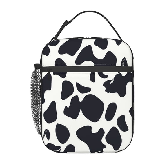 Cow Print Lunch Box Reusable Portable Lunch Bag Tote Bag for Work Picnic Hiking