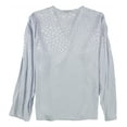 thumbnail image 2 of Alfani Womens Dots Pullover Blouse, Blue, Medium, 2 of 2
