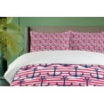 thumbnail image 4 of Ambesonne Harbour Stripe Duvet Cover Sets, Blue Anchors, 2-King, Dark Blue Magenta White, 4 of 7