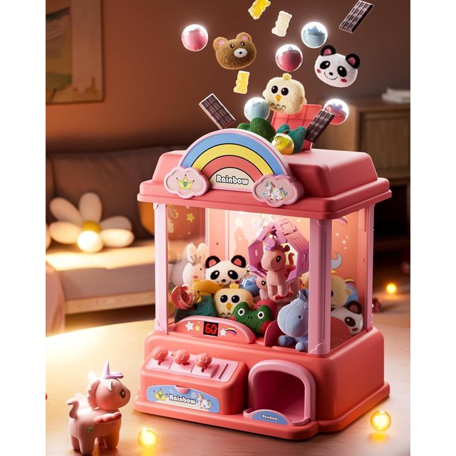 Máquina Atrapa Peluches Garra Con Luz Y Sonido Juguete Niños Con Mini Premios