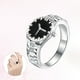 thumbnail image 5 of Anillo con forma de reloj para pareja, elegante y creativo, para fiesta, cumpleaños, boda, promesa, joyería, decoración, regalo, talla 6 (plata), 5 of 7