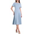 thumbnail image 1 of INSPIRE CHIC Vestidos de Cuello Barco para Mujeres 2025 Midi Swing Vestido A-Line para Ocasiones Elegantes y Casuales XL Azul Claro, 1 of 5