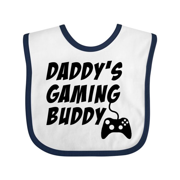 Inktastic Daddy's Gaming Buddy with Controller Boys or Girls Baby Bib