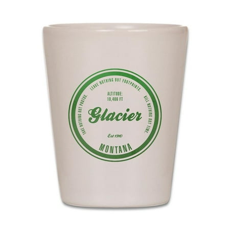 

CafePress - Glacier National Park Montana - White Shot Glass Unique and Funny Shot Glass