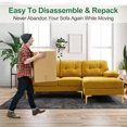 thumbnail image 5 of L shaped Sectional couch, 82.7" Machine Washable Chenille Fabric Upholstery sofa, Wide Chaise Lounge sofa With Removable Armrests, An Sectional couches for Living room/Office/Apartment, (Gold Yellow), 5 of 11