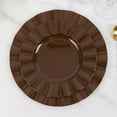 thumbnail image 2 of BalsaCircle 10 Brown 9" Round Disposable Salad Dinner Plastic Plates Gold Wavy Trim Wedding Party Tableware, 2 of 8