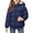 Navy, variant on LNZGNM Girl's Winter Coats 4-5Y Puffer Cozy Lightweight Jackets Trendy Warm Puffy Outerwear Hooded Zip Up Long Sleeved Clothes for School, Navy, 4-5Y
