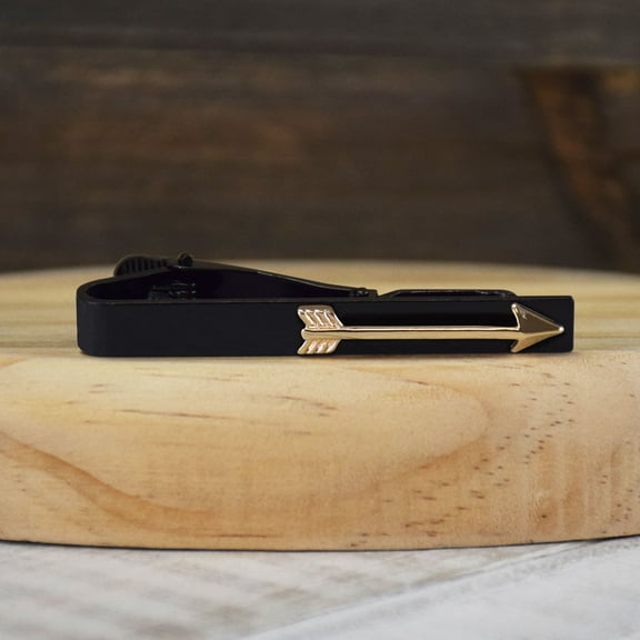 Lifebeats Black and Gold Arrow Inspirational Tieclip