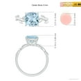 thumbnail image 5 of ANGARA Natural Nature Inspired Cushion 1.95 ct Aquamarine Ring in 14K White Gold for Women (Size-8mm) | March Birthstone, Birthday, Anniversary, Jewelry Gift for Women | Natural Aquamarine Ring, 5 of 9