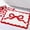 Red, variant on Pink Bow Bathroom Rug 16" x 24" Scalloped Bow Bath Mat Non Slip Cute Coquette Aesthetic Carpet Preppy Room Decor Microfiber Absorbent Mat for Bathtub Shower Bedroom Gift