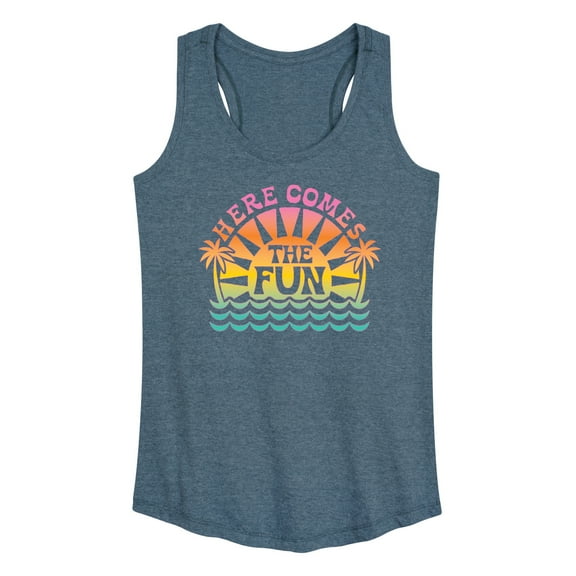 Instant Message - Here Comes The Fun  - Women's Racerback Tank Top