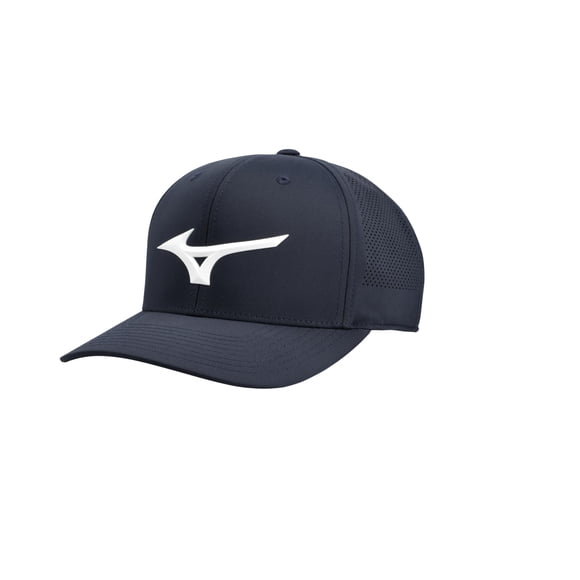 Gorra Mizuno Tour Vent Snapback Unisex para Golf Azul Marino-Blanco