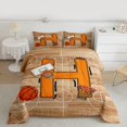 thumbnail image 2 of Homewish Boys Sport Basketball Queen Comforter Set, Initial H Letter Bedding Sets, Chic Stripes Abstract Reversible Bedding Comforter Set, Ultra Soft Bedroom Decor, 3 Pieces, 2 of 8