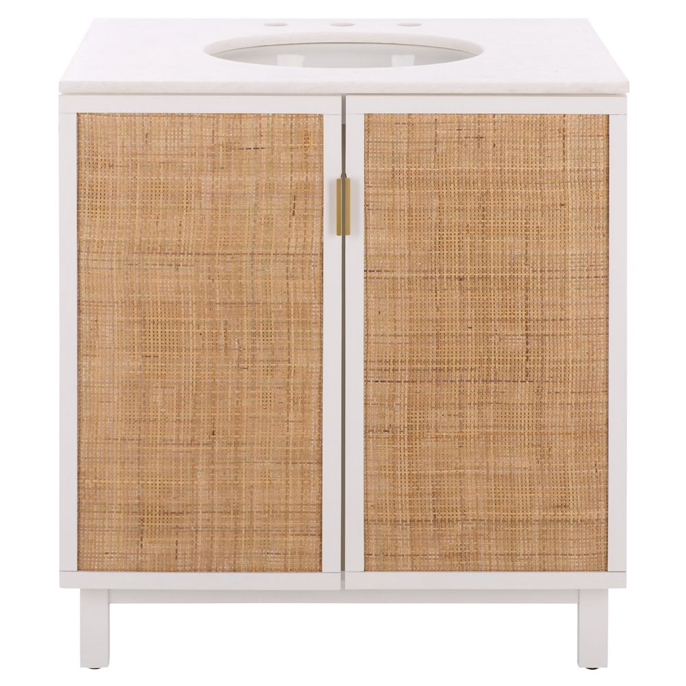 SEI Bobby Rattan Doors 30" Vanity With Marble Top