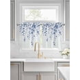 thumbnail image 2 of Blue Grey Eucalyptus Leaves Half Window Curtains 24 Inches Long, Spring Rustic Botanical Window Treatment Curtain Drapes, Short Curtains Tiers for Kitchen Over Sink, 27.5"x24", 2 Panels, 2 of 7