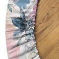 thumbnail image 5 of Ambesonne Floral Fitted Round Tablecloth, Art Abstract Spring Flowers, 56"- 60" Diameter, Rose Blue Grey and Camel, 5 of 5
