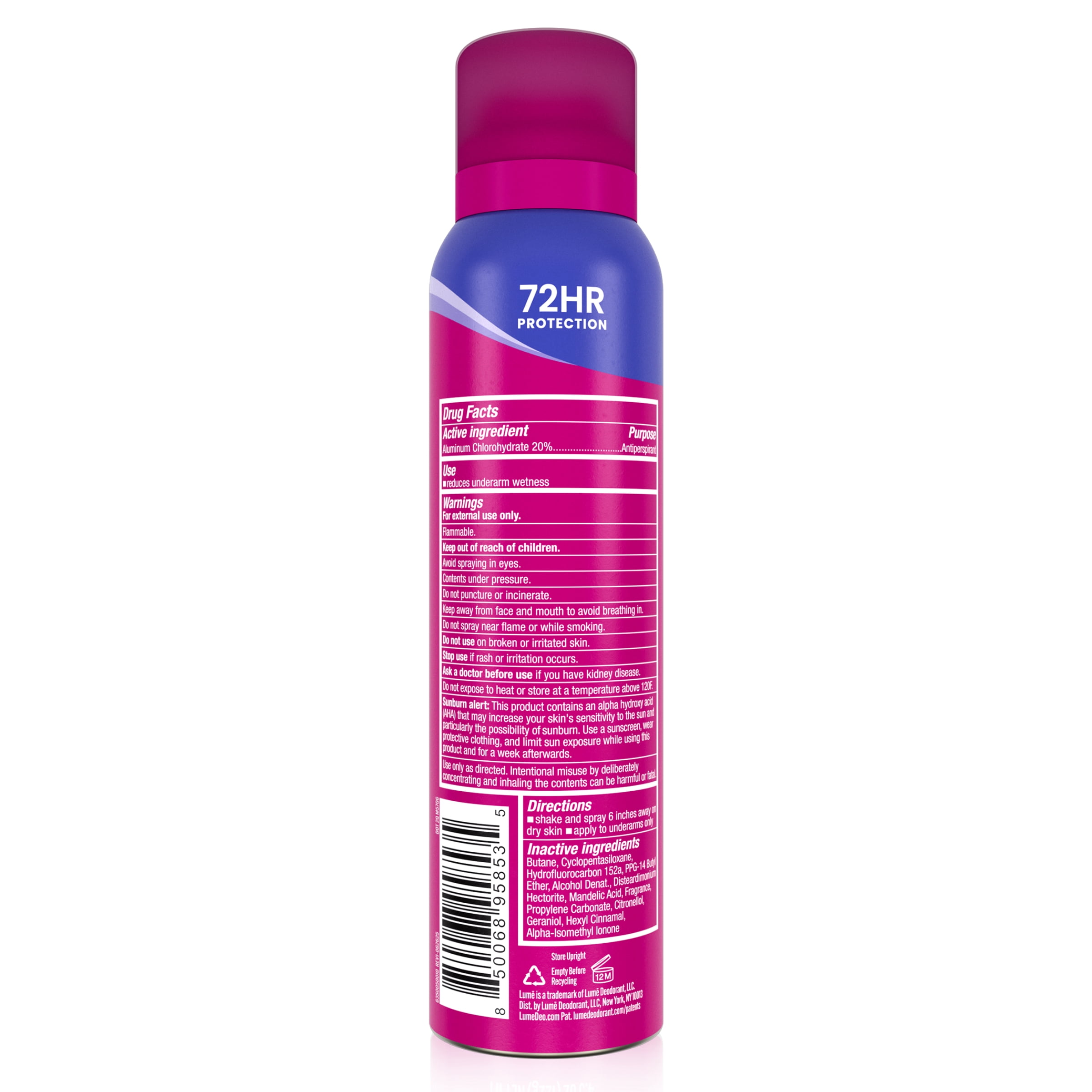 Lume Deodorant Plus Sweat Control Antiperspirant Deodorant Spray, Soft Powder, 4.3 oz