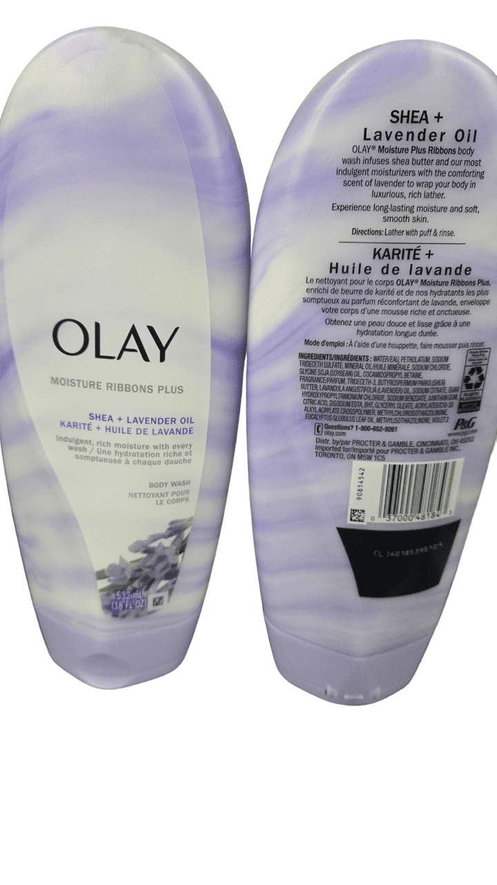 OLAY Moisture Ribbons Plus, Shea plus Lavender Oil 18 oz (Pack of 6)