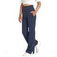 thumbnail image 5 of NAISIBABY Flare Pants for Girls, High Waist Stretchy Soft with Pockets Kids Casual Yoga Dance Bell Bottoms Dark Gray 12T, 5 of 7