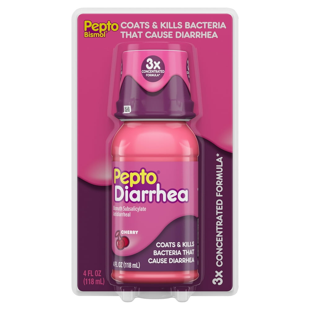 Pepto Bismol Anti Diarrhea Liquid for Upset Stomach Relief, 4 oz