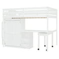 thumbnail image 5 of Harper & Bright Designs Full Size Loft Bed with Stairs and Wardrobe, Wood Full Storage Bed with Desk & Bookshelf for Boys Girls, White, 5 of 18