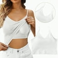 thumbnail image 2 of ORT Women Ribbed Tank Top with Built in Bra Sleeveless Camisole Tops(Z05-White,M), 2 of 5