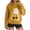 Yellow, variant on Sexlip Women's Printed Long Sleeve Fashion And Leisure Pocket Hooded Sweatshirt Top Blue XXL