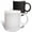 Multicolor, variant on 3drose, Black and White Round Dot Pattern Background, 11oz Magic Transforming Mug