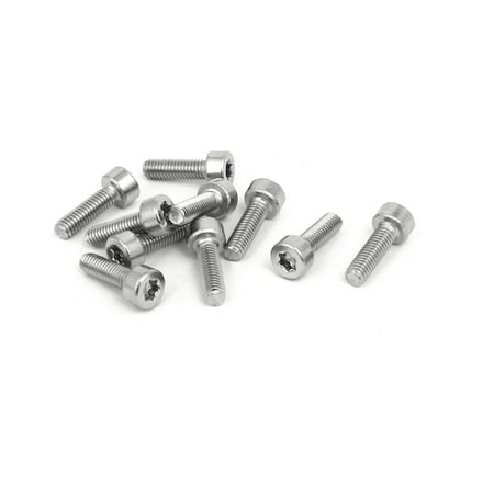 

M3x10mm Thread T10 Torx Drive 304 Stainless Steel Torx Socket Cap Screw 10pcs
