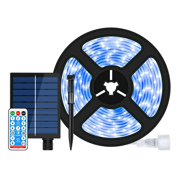 Cadena de luces solares LED de 5 metros, estilo contemporáneo para tu jardín Luz azul