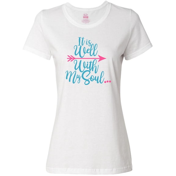 Inktastic It Is Well with my Soul Pink Arrow Women's T-Shirt