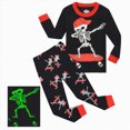 thumbnail image 6 of Zuwimk Kids Halloween Pajamas Toddler Boys Skeleton Glow in The Dark Pjs Girls Sleepwear Clothes Sets,Y033-Black, 6 of 9