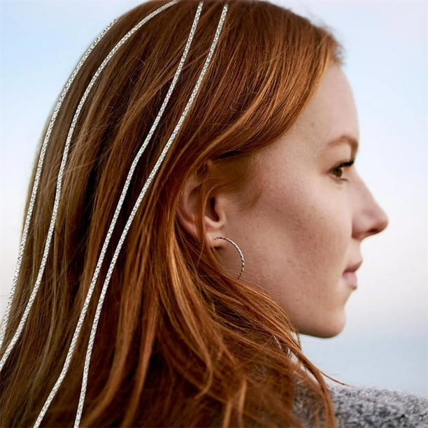 Triani 6Pcs Rhinestones Hair Chains Hair Clip Crystal Hair