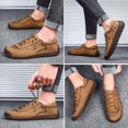 thumbnail image 2 of Mens Casual Dress Shoes Leather Sneakers Lightweight Comfortable Hand Made Flats Classic Shoes for Walking Business Working Office Travel Driving Footwear, 2 of 6