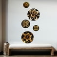 thumbnail image 3 of Designart "Golden Lily On Black II" Floral Lily Metal Wall Art Set of 5 Piece, 3 of 5