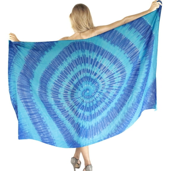 HAPPY BAY Women's Bikini Skirt Beachwear Sarong Coverups Swimsuit Swim Cover up Summer Wraps Bathing suit Swimwear Beach Wrap Skirts for Women One Size Cyan, Tie Dye